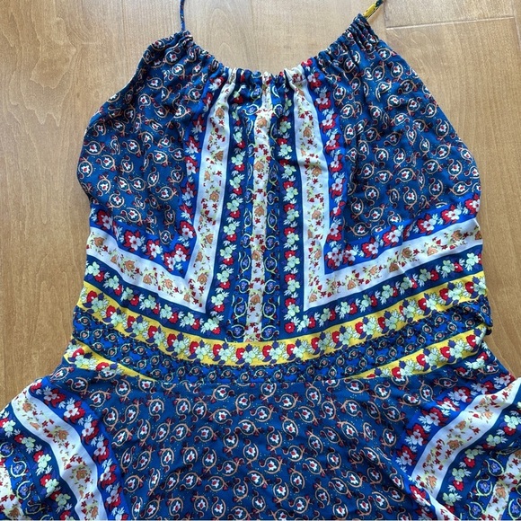 roberio sampaio Halter Mixed Paisley Print Kitschy Floral Dress, Size Medium - Picture 3 of 16